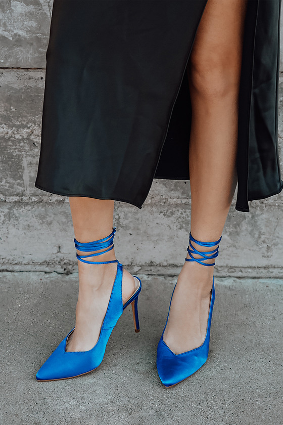 Cobalt Blue Tiffany Mule Heels – High